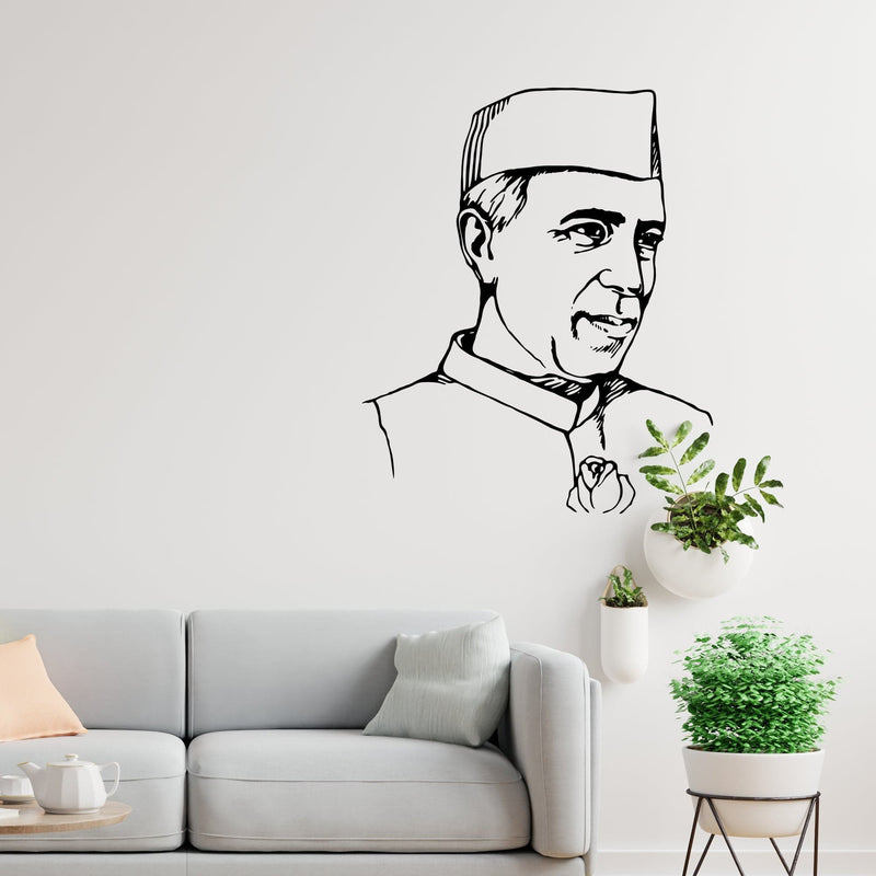 DECORGLANCE Motivational sticker Pandit Jawaharlal Nehru Premium Quality Wall Sticker