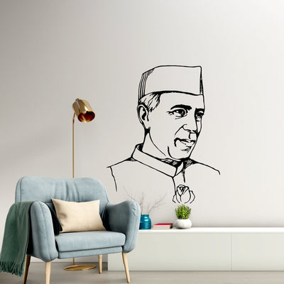 DECORGLANCE Motivational sticker Pandit Jawaharlal Nehru Premium Quality Wall Sticker