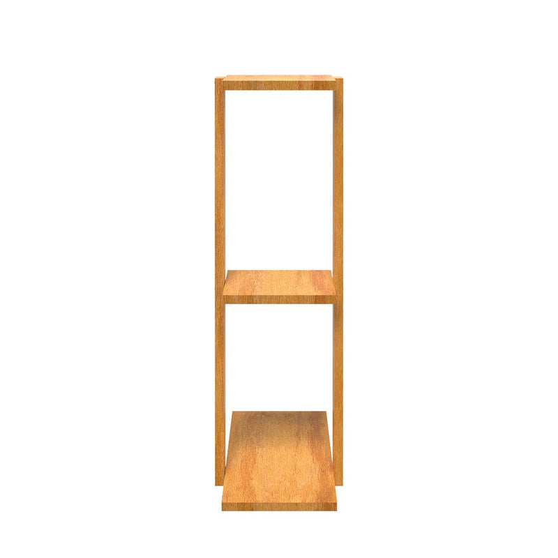 DecorGlance oak wooden large three planter stand