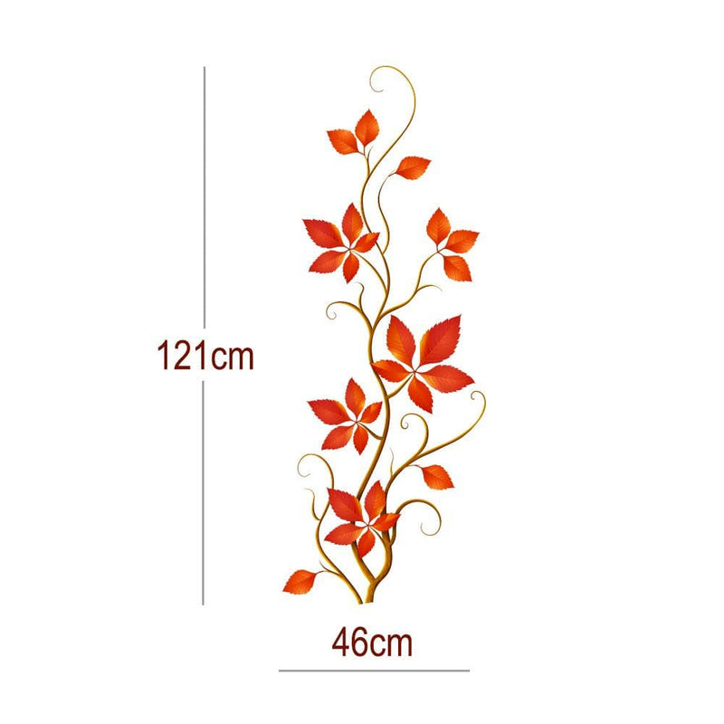 DECORGLANCE Orange Leaf Plant Self Adhesive Wall Sticker And Decal