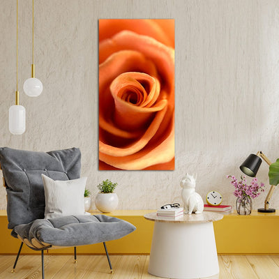 DecorGlance Orange Rose Close Up Canvas Wall Painting