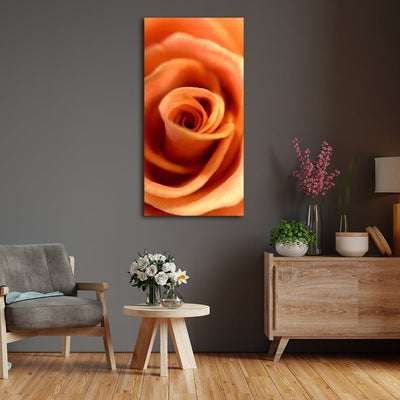 DecorGlance Orange Rose Close Up Canvas Wall Painting