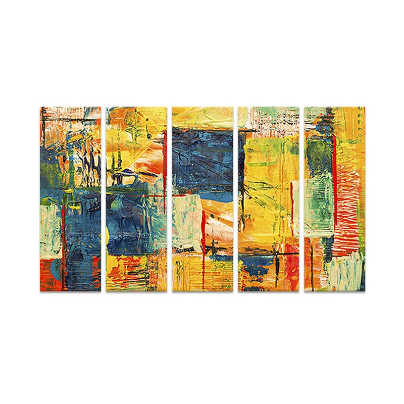 DecorGlance Paint Splatter Abstract Canvas Wall Painting - With 5 Panel