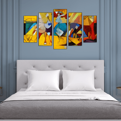 DECORGLANCE Panel painting Picasso Painting Canvas Wall Painting- With 5 Frames