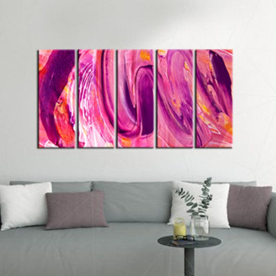 DECORGLANCE Panel painting Panel Painting Pink Marbling Effect Abstract Wall Painting- With 5 Frames