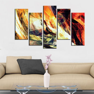 DECORGLANCE Panel painting Smoke Effect Abstract Canvas Wall Painting - With 5 Frames