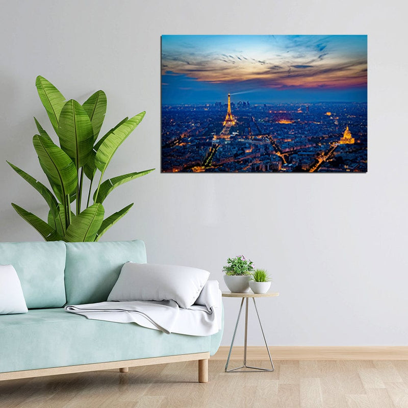DecorGlance Paris View Print On Canvas Wall Painting