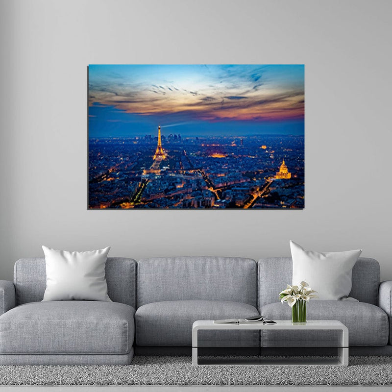 DecorGlance Paris View Print On Canvas Wall Painting