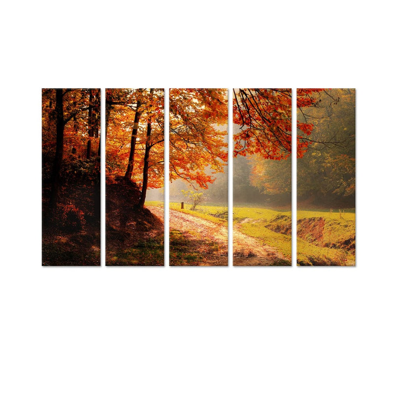 DecorGlance Path View Canvas Wall Painting - With 5 Panel