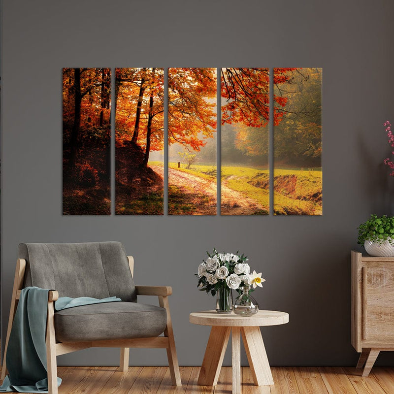 DecorGlance Path View Canvas Wall Painting - With 5 Panel
