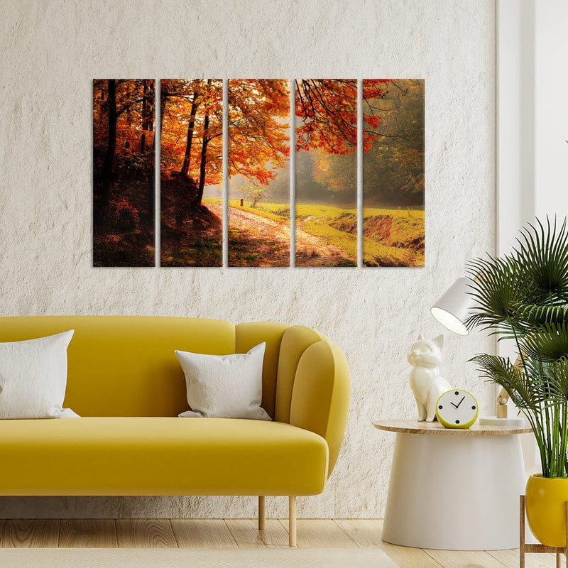 DecorGlance Path View Canvas Wall Painting - With 5 Panel