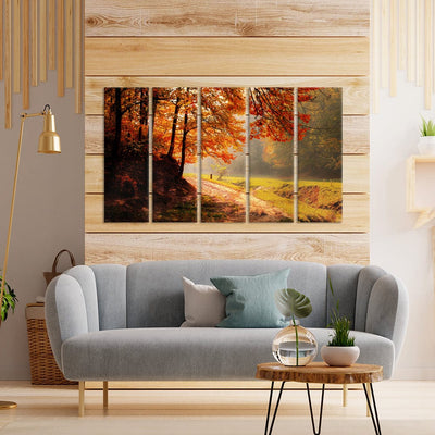 DecorGlance Path View Canvas Wall Painting - With 5 Panel