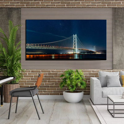 DecorGlance Pearl Bridge At Night View Canvas Wall Painting