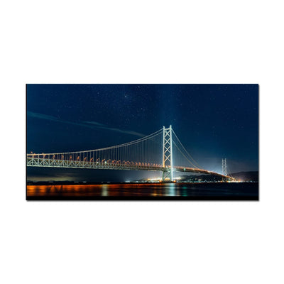 DecorGlance Pearl Bridge At Night View Canvas Wall Painting