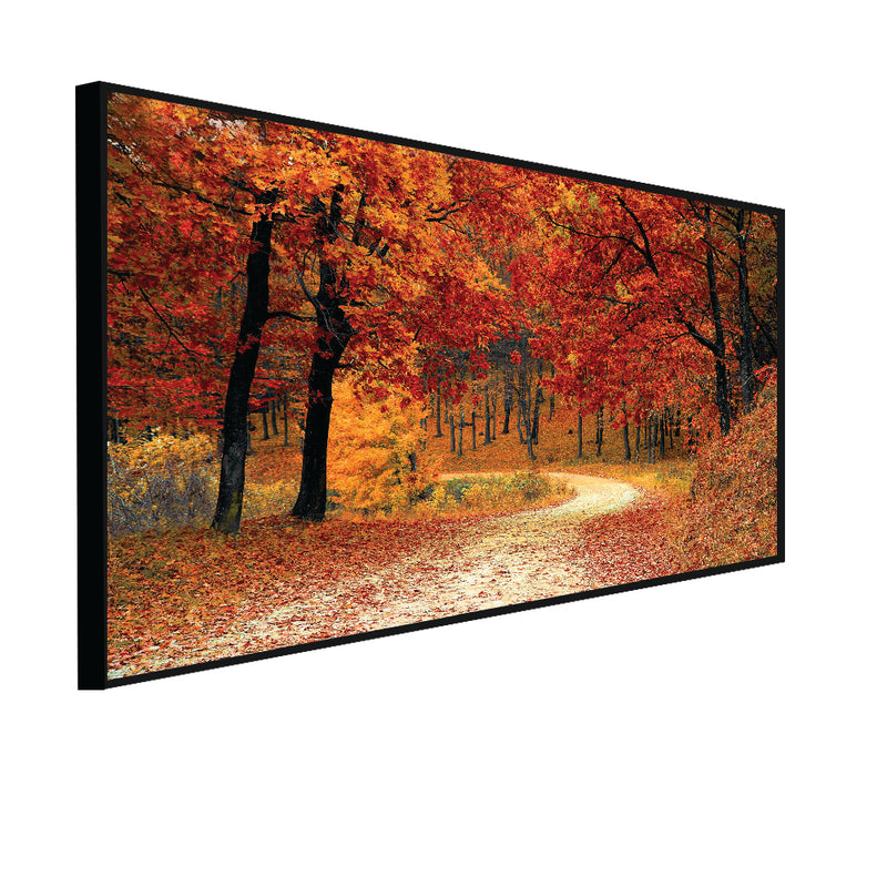 Autumn Trees Scenery Canvas Floating Frame Wall Painting