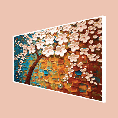 3-D Flower Abstract Canvas Floating Wall Painting