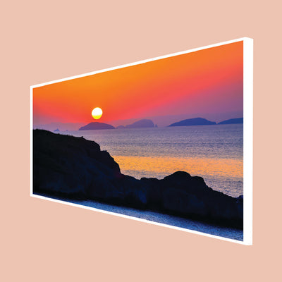 Mountain Sunset scenery Floating Frame Canvas Wall Painting