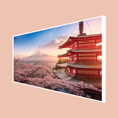 Mountain Sunrise View Floating Frame Wall Painting