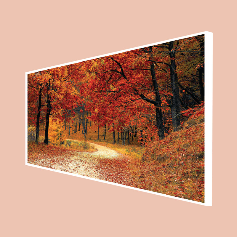 Autumn Trees Scenery Canvas Floating Frame Wall Painting
