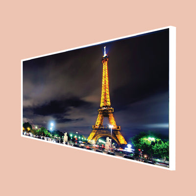 Eiffel Tower Night View Floating Frame Canvas Wall Painting