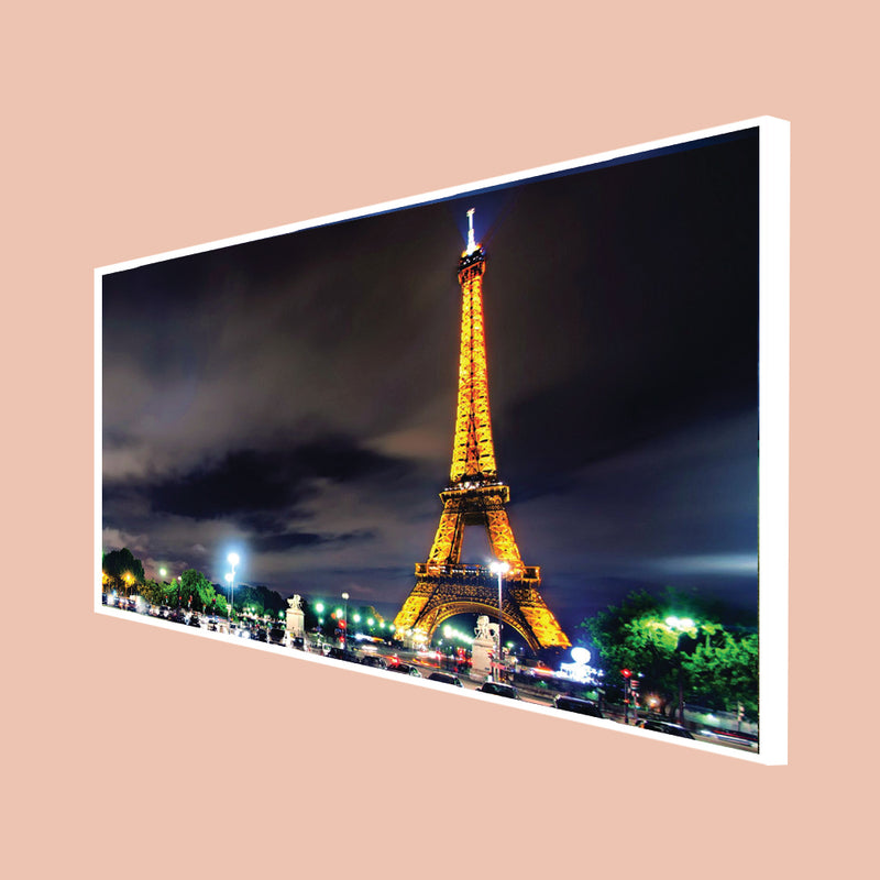 Eiffel Tower Night View Floating Frame Canvas Wall Painting