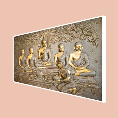 Buddha Canvas Floating Frame  Wall Painting
