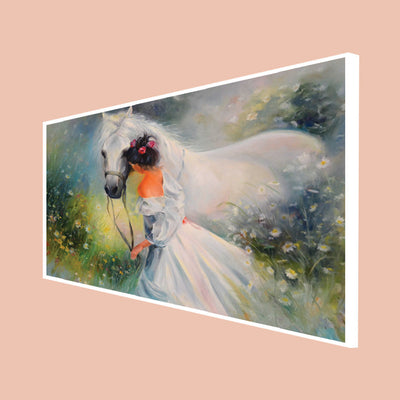 Beautiful Horse Canvas Floating Frame Wall Painting