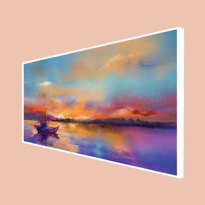 Multicolored Abstract Canvas Floating Frame Wall Painting