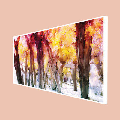 Forest Trees Abstract Scenery Canvas Floating Frame Wall Painting