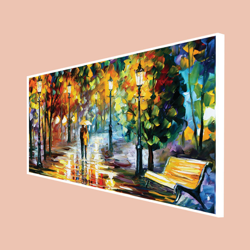 Beautiful Romantic Couple Abstract Canvas Floating Frame Wall Painting