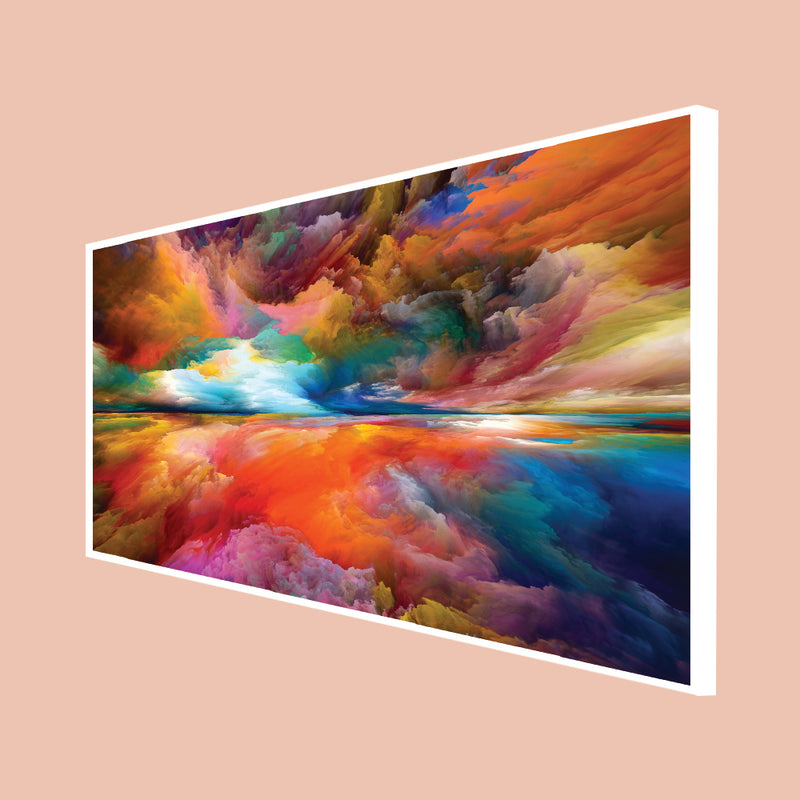 Colourful Sky Abstract Canvas Floating Frame Wall painting