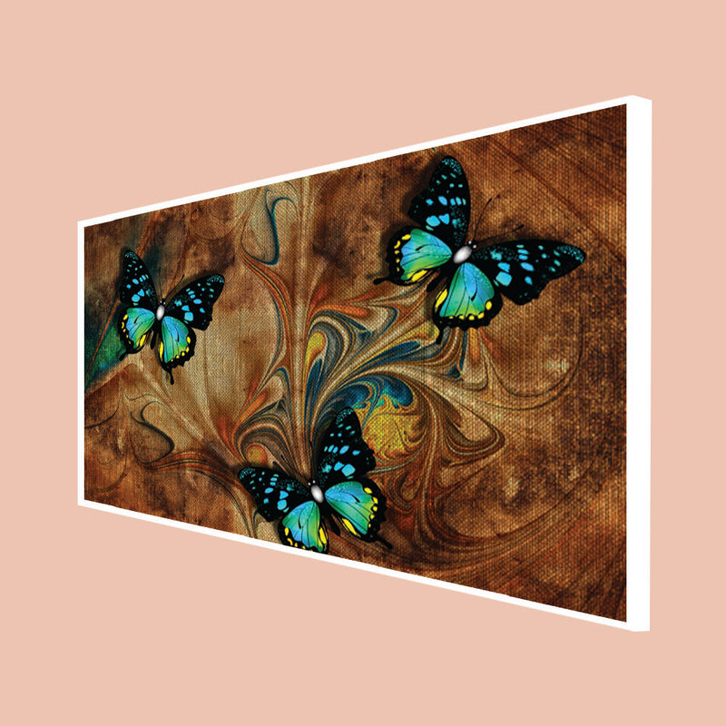Butterfly Abstract Canvas Floating Frame Wall Painting