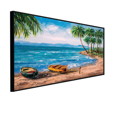 Beach View Canvas Floating Frame Print Wall Painting