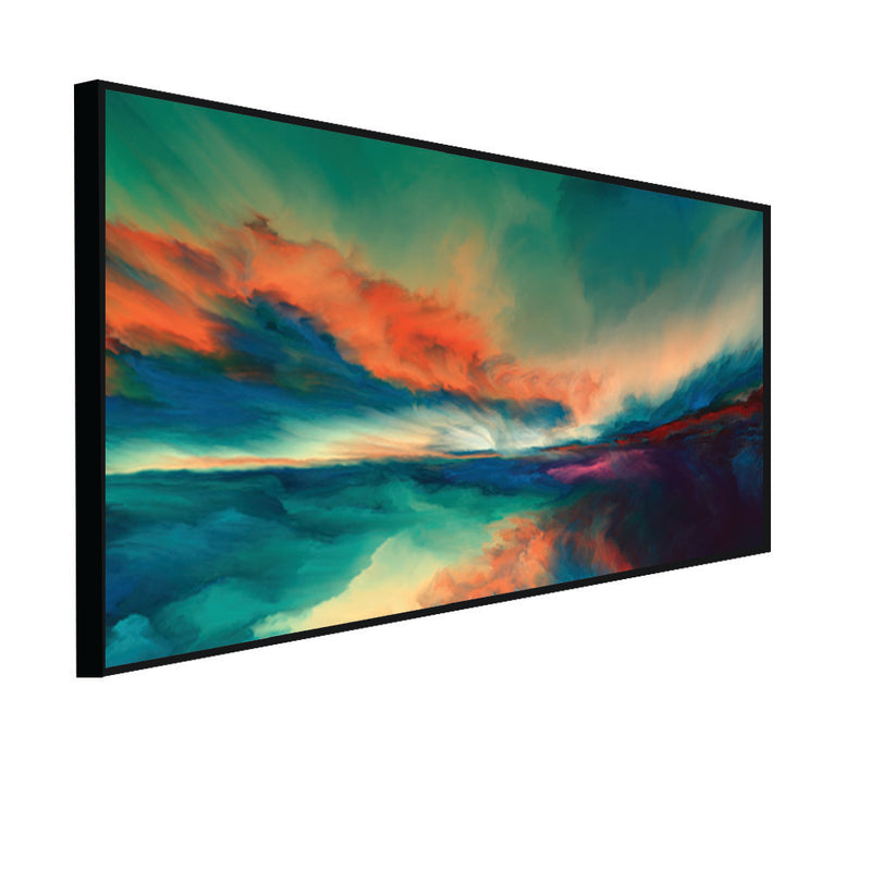 Abstract Multicolor Canvas Floating Frame Wall Painting