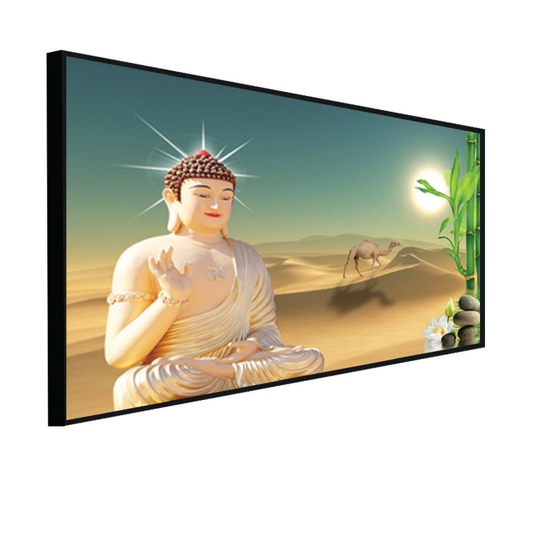 God Buddha Canvas Floating Frame Wall Painting