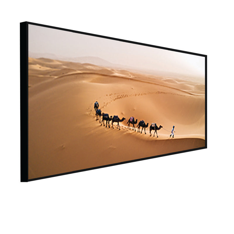 Camel Desert Canvas Floating Frame Wall Painting