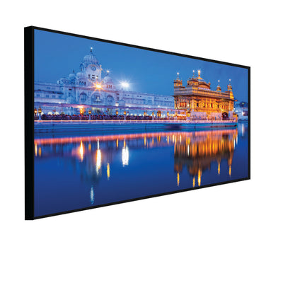 Golden Temple Canvas Floating Frame Wall Painting