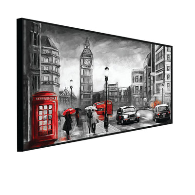 Grey-Scale Illustration Floating Frame Canvas Wall Painting