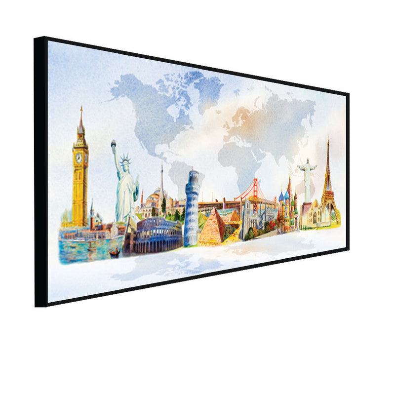 Big Panoramic Famous Monument Canvas Floating Frame Wall Painting
