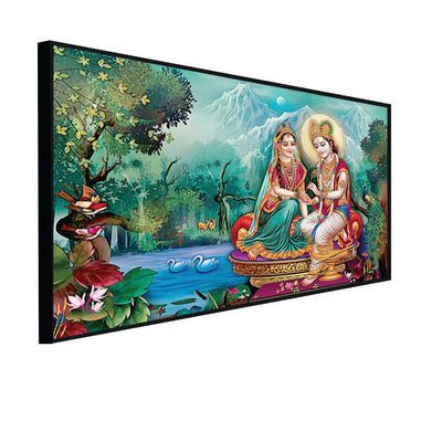 Beautiful Radha Krishna Canvas Floating Frame Wall Painting