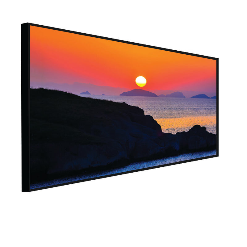 Mountain Sunset scenery Floating Frame Canvas Wall Painting