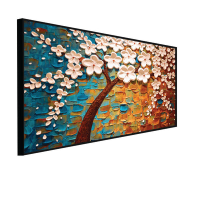 3-D Flower Abstract Canvas Floating Wall Painting