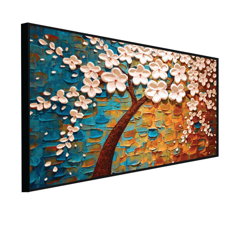 3-D Flower Abstract Canvas Floating Wall Painting