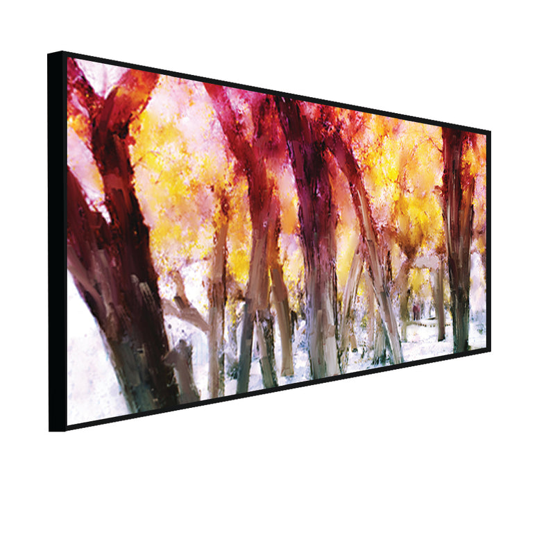 Forest Trees Abstract Scenery Canvas Floating Frame Wall Painting
