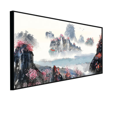 Mountain Canvas Floating Frame Wall Painting