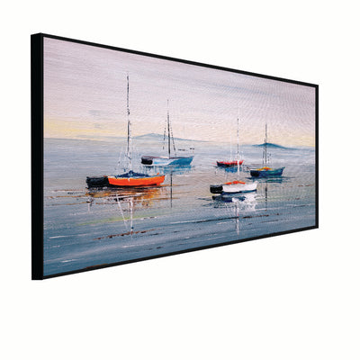 Acrylic Color Boat Abstract Floating Frame Canvas Wall painting