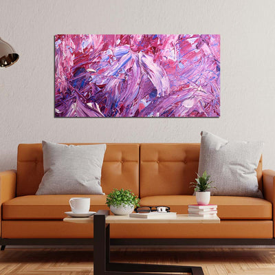 DecorGlance Pink Abstract Canvas Print On Wall Painting