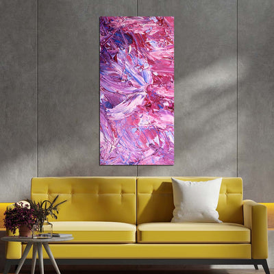 DecorGlance Pink Abstract Canvas Print On Wall Painting