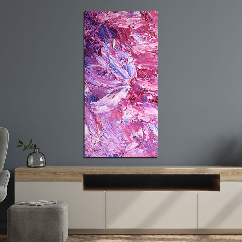 DecorGlance Pink Abstract Canvas Print On Wall Painting