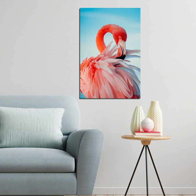 DecorGlance Pink Flamingo On Canvas Wall Painting